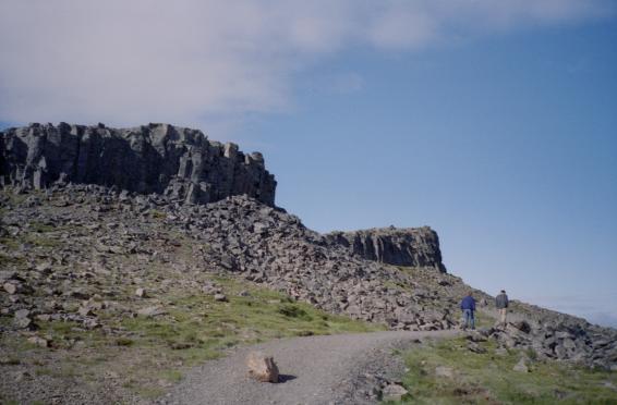 Dave and Gordon in front of Borgarvirki - the fortress