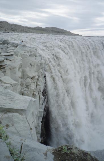 Dettifoss with Gordon sitting nearby