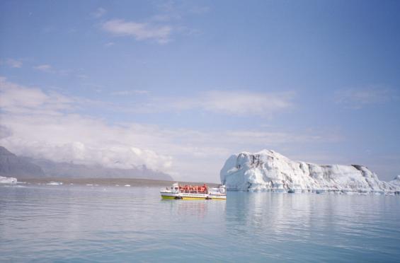 The amphibious vehicle in water