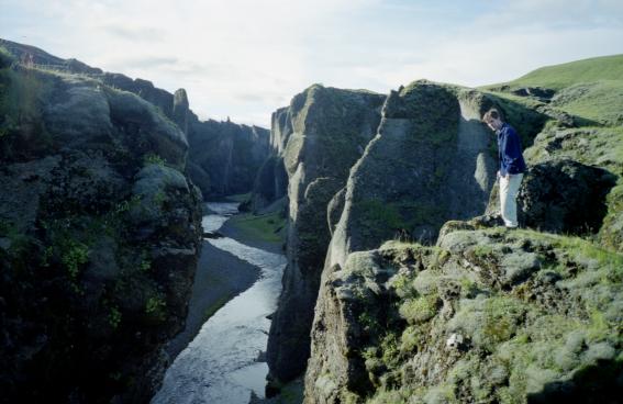 Dave standing by the gorge with a view upstream