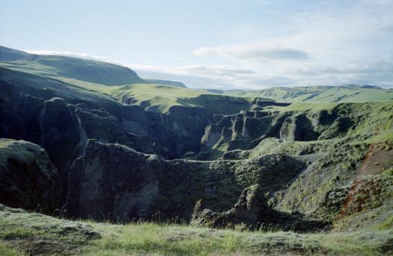 A view along the gorge inland