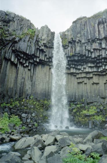 A close-up of Svartifoss